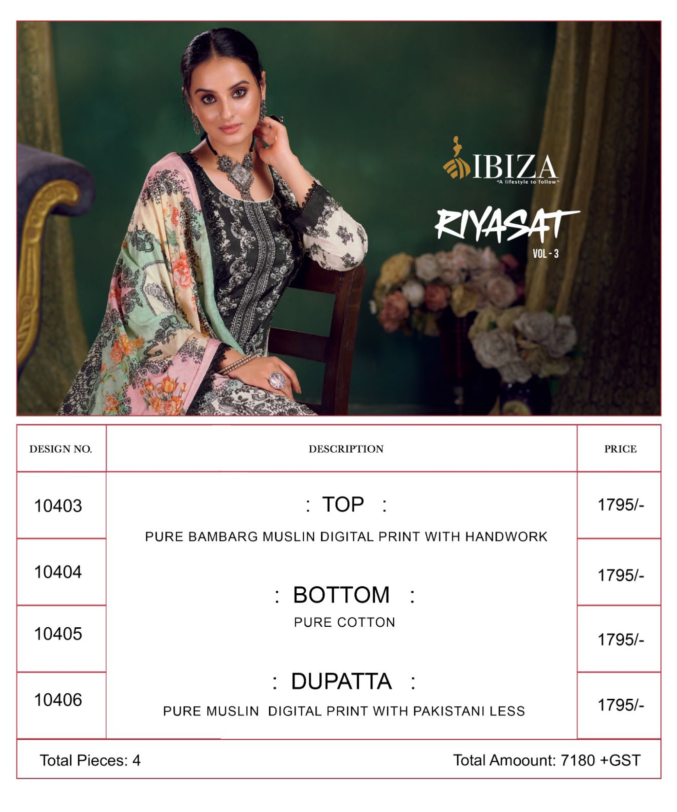 Ibiza Riyasat Vol 3 Designer Salwar Suits Catalog
